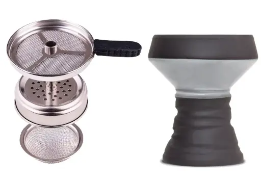 [AM016259] B.Y.O. Metal Coal Tray with BlackStone Bowl, Silver, Color Box