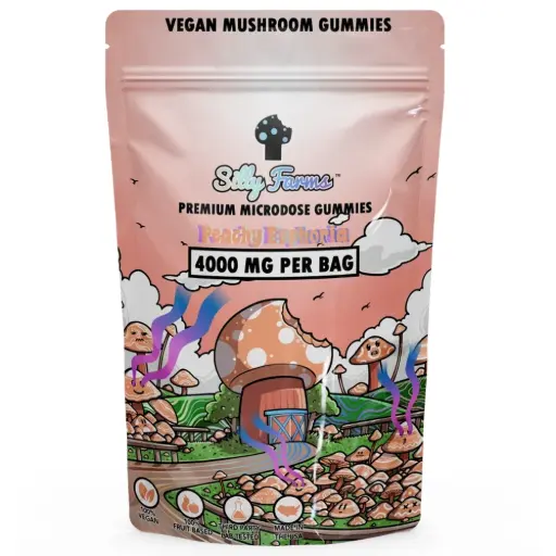 [M2357] SILLY FARMS Magic Mushroom Gummies Peachy Euphoria 10ct