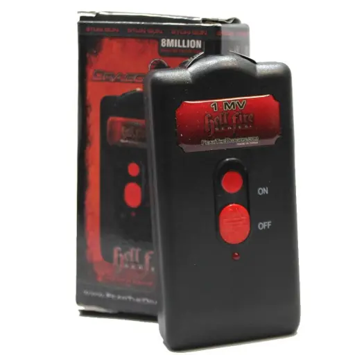 [AM050337] 1MKV Slim Black Rechargeable Stun Gun with Sheath