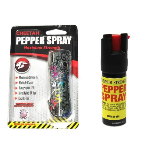 [AM038928] 0.5 Pepper Spray with Silver Flower Case