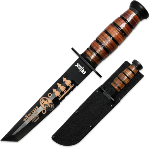 [AM050363] 12" Rtek Wyatt Earp Tanto Blade Fixed Blade Knife with Sheath
