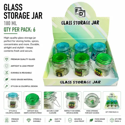 [PC37694] GLASS STORAGE JAR 180ML