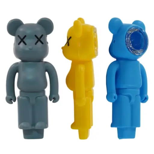 [AM050322] Silicon human body hand pipe assorted color 3pcs per bag