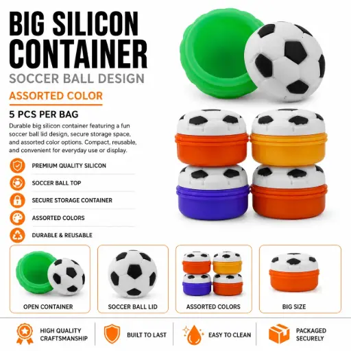 [AM050323] Big silicon container assorted color 5pcs per bag