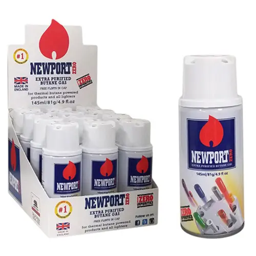 [AM023193] 145 ML Newport Zero Butane, 12 CT, Near Zero Impurities Made in England