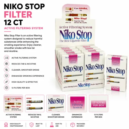 [AM050476] Niko Stop Cigarette Filter 12 ct