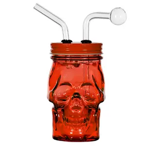 [AM026307] O.B. Water Pipe Skull 8164 7.0" Red