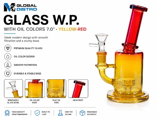 [AM050448] Glass W.P. Oil Colors 7.0" -  Yellow-Red