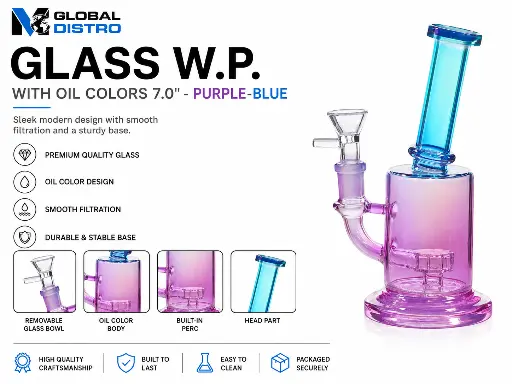 [AM050449] Glass W.P. Oil Colors 7.0" -  Purple-Blue