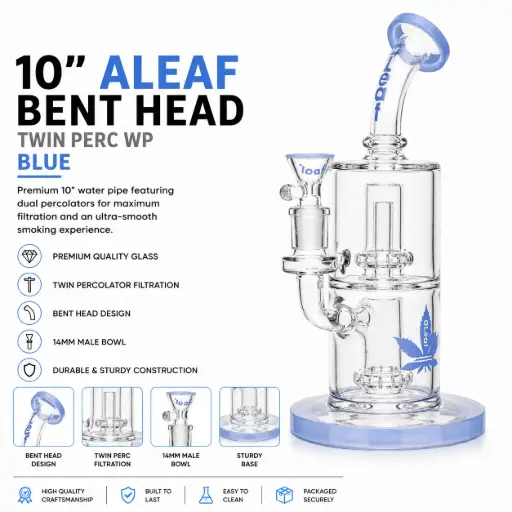 [PC37704] 10" ALEAF BENT HEAD TWIN PERC WP BLUE