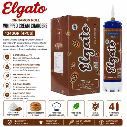 [AM050535] Elgato Whipped Cream Charger 1340Gr (4pcs) - Cinnamon Roll