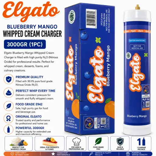 [AM050554] Elgato Whipped Cream Charger 3000Gr (1pc) - Blueberry Mango