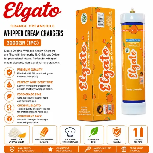 [AM050559] Elgato Whipped Cream Charger 3000Gr (1pc) - Orange Creamsicle