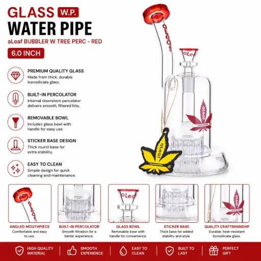 [PC37710] aLeaf Bubbler w Tree Perc - Red
