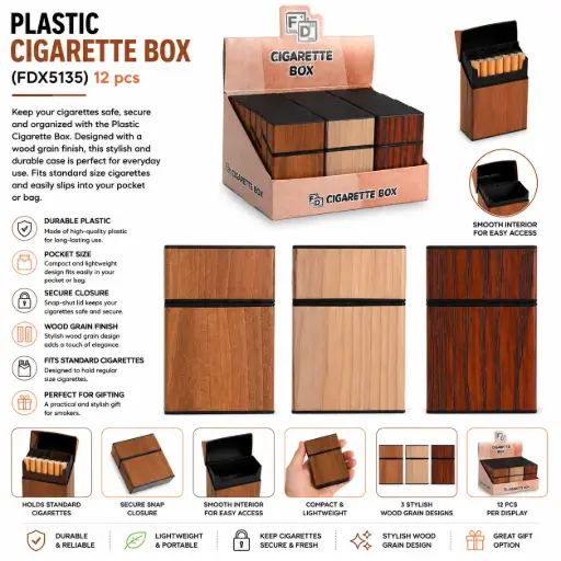 [PC37744] PLASTIC CIGARETTE BOX (FDX5135) 12 pcs