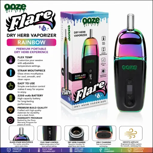 [AM021744] Ooze Flare Dry Herb Vaporizer -  Rainbow