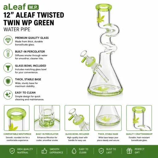 [PC37838] 12" ALEAF TWISTED TWIN WP GREEN