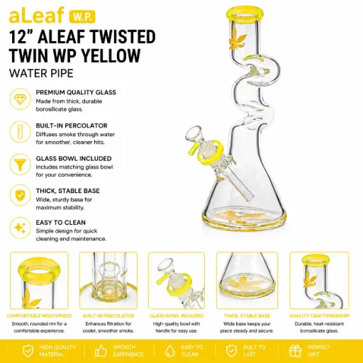 [PC37837] 12" ALEAF TWISTED TWIN WP YELLOW