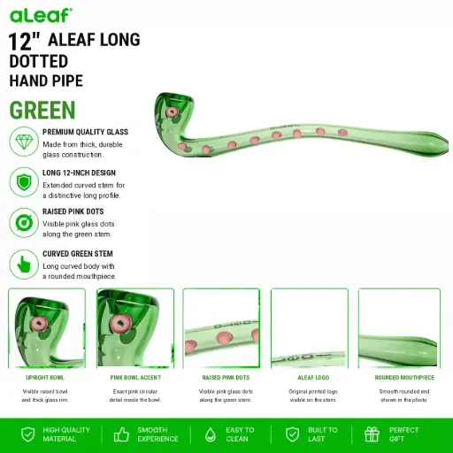 [PC37932] 12" ALEAF LONG DOTTED HP GREEN