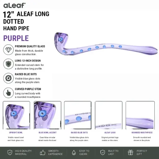 [PC37934] 12" ALEAF LONG DOTTED HP PURPLE
