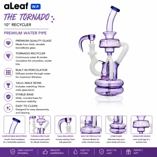 [PC37942] 10" ALEAF TORNADO RECYCLER -ZEUS PURPLE