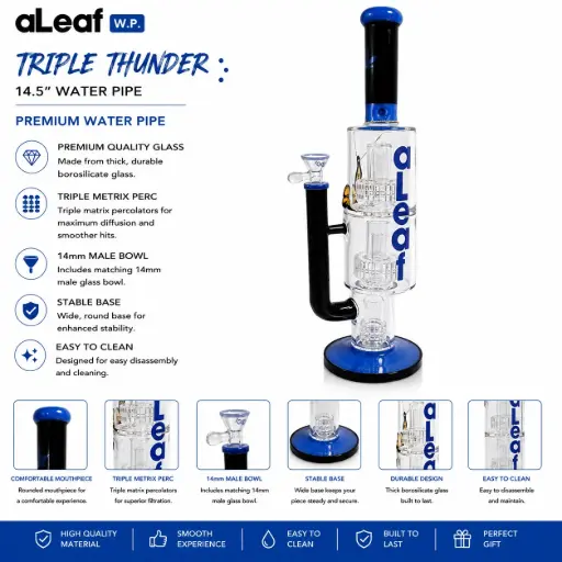 [PC37945] 14.5" ALEAF TRIPLE THUNDER W/ METRIX PERC BLUE 