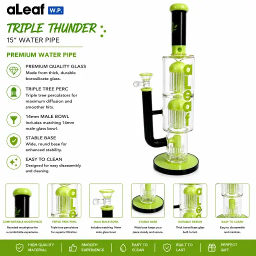 [PC37950] 15" ALEAF TRIPLE THUNDER W/ TREE PERC GREEN