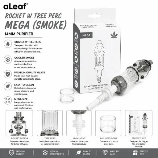 [PC37979] ALEAF ROCKET W TREE PERC MEGA (SMOKE)