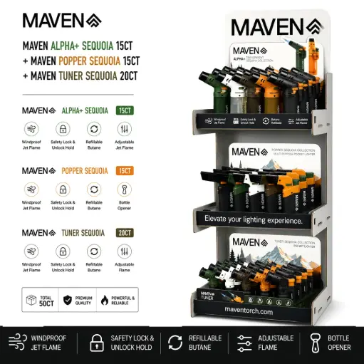 [AM050658] Maven Alpha+ Sequoia 15ct, Maven Popper Sequoia 15ct + Maven Tuner Sequoia 20 ct (total 50ct)