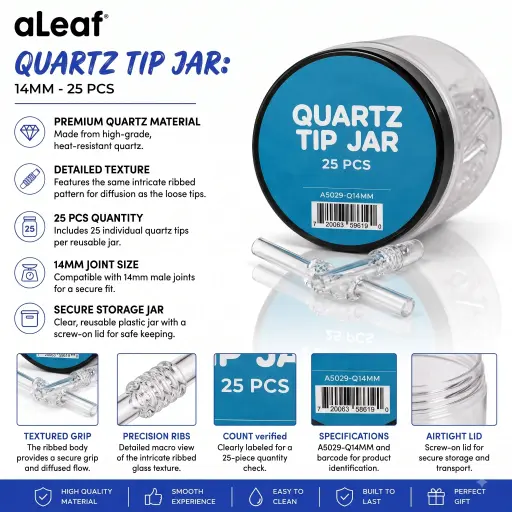 [PC37993] ALEAF QUARTS TIP JAR 14MM - 25CT