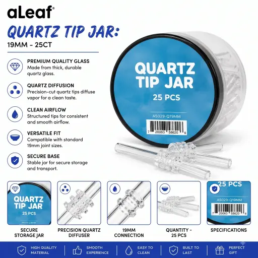 [PC37994] ALEAF QUARTS TIP JAR 19MM - 25CT