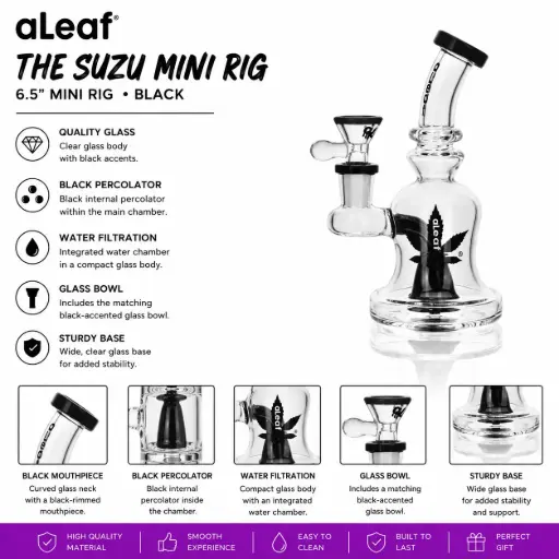 [PC38004] ALEAF 6.5" THE SUZU MINI RIG BLACK