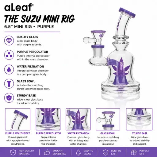 [PC38007] ALEAF 6.5" THE SUZU MINI RIG PURPLE