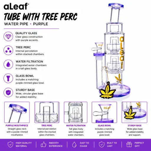 [PC38009] ALEAF TUBE WITH TREE PERC PURPLE