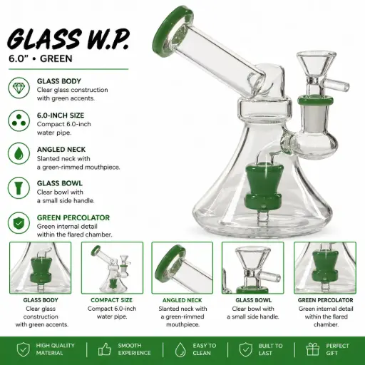[AM050688] Glass W.P. 6.0" - Green