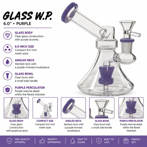 [AM050689] Glass W.P. 6.0" - Purple