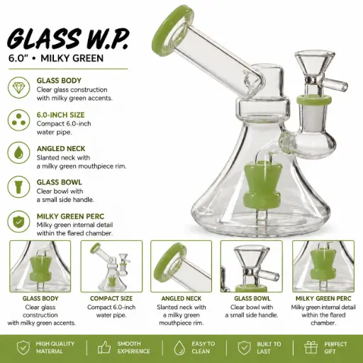 [AM050691] Glass W.P. 6.0" - Milky Green