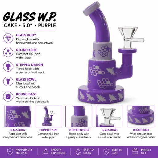 [AM050698] Glass W.P. Cake 6.0" - Purple