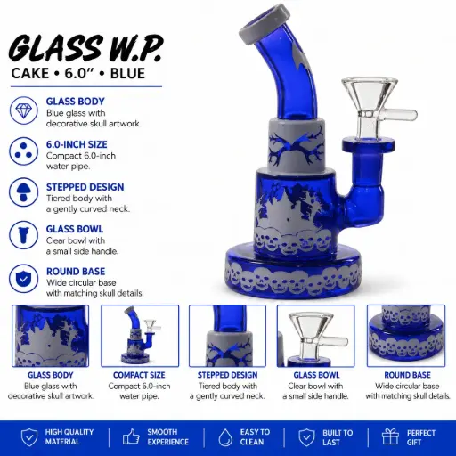 [AM050700] Glass W.P. Cake 6.0" - Blue