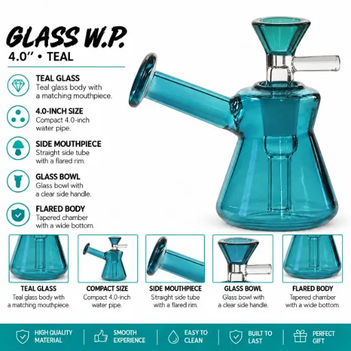 [AM050707] Glass W.P. 4.0" - Teal