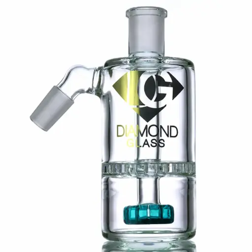 [DG00055] Diamond Glass ASHCATCHER- SHOWERHEAD- HONEYCOMB PERCS - DGA161-1445 Teal