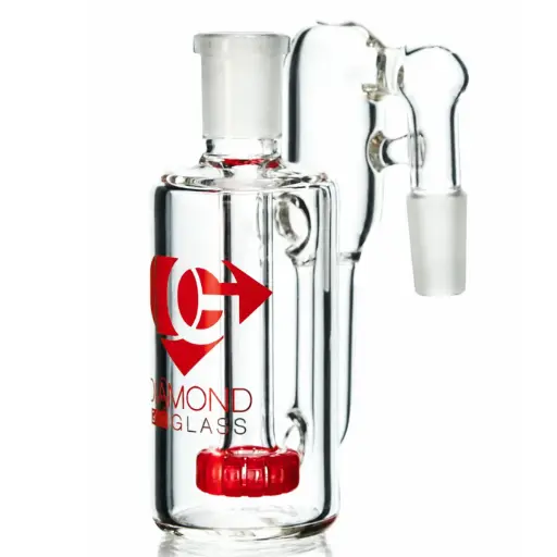 [DG00081] Diamond Glass ASHCATCHER- COLORED SHOWERHEAD-RECYCLER - DGA452-1990 Red