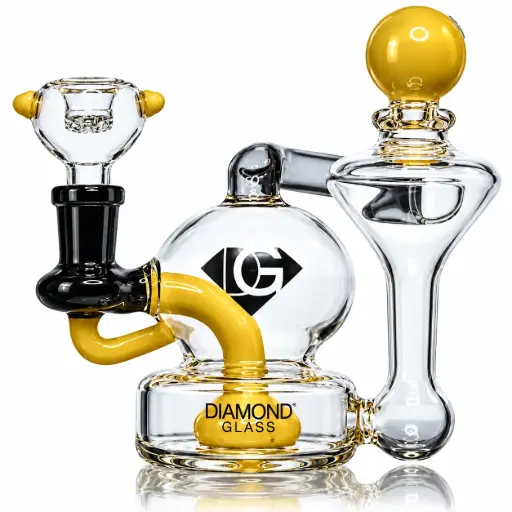 [DG00089] Diamond Glass RIG-5" RECYCLER - DGR1030 Gold