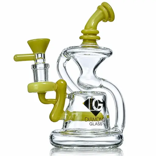 [DG00098] Diamond Glass RIG 6" INLINE PERC. 14mm FEMALE JOINT - DGR1053 Gold