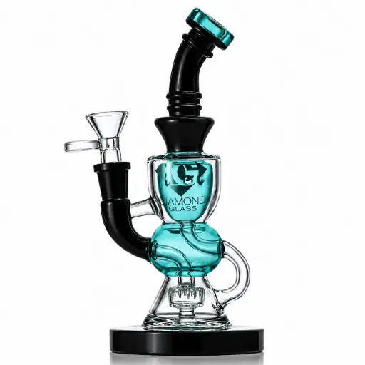 [DG00103] Diamond Glass RIG 8" MINI SHOWERHEAD RECYCLER - DGR1055 Teal