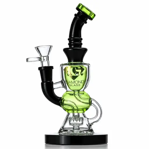 [DG00104] Diamond Glass RIG 8" MINI SHOWERHEAD RECYCLER - DGR1055 Bright Green