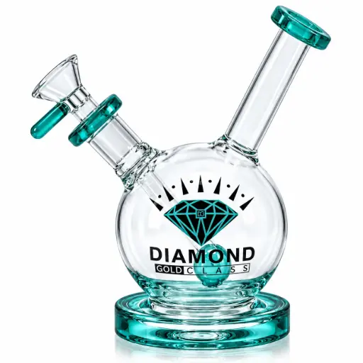 [DG00107] Diamond Glass RIG 7" STEMLESS. SHOWERHEAD PERC - DGR1072 Teal