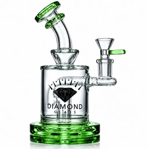 [DG00109] Diamond Glass RIG 6" STEM PERC - DGR1073 Bright Green