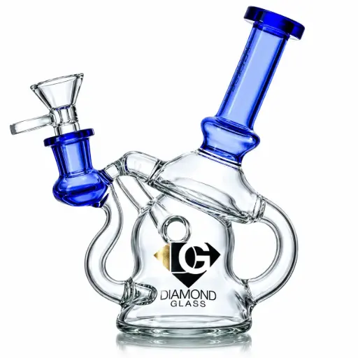 [DG00119] Diamond Glass RIG 6" RECYCLER - DGR1084 Blue