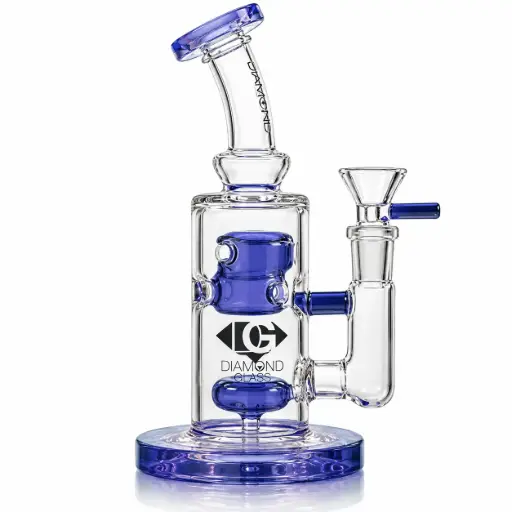 [DG00131] Diamond Glass 8" SHOWERHEAD PERC - DGR1136 Blue